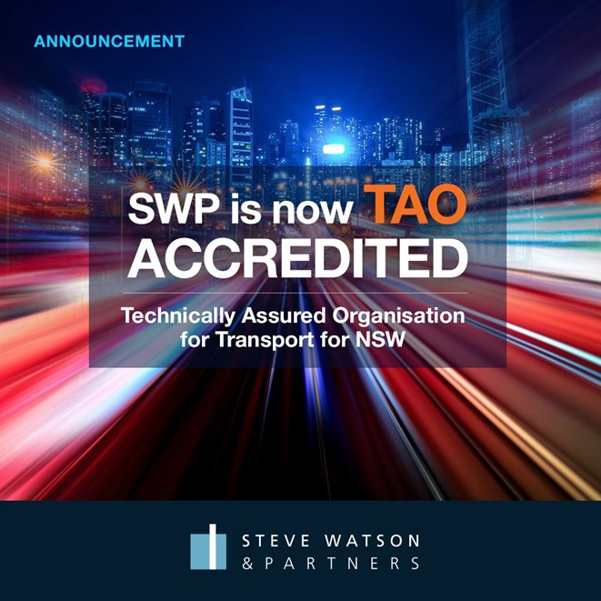 SWP is now TAO Accredited - Technically Assured Organisation for Transport for NSW