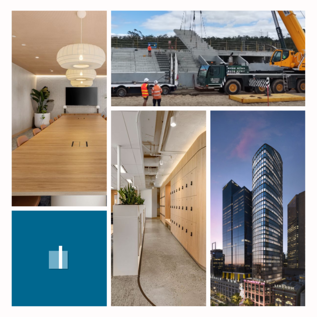 collage of multiple buildings and projects